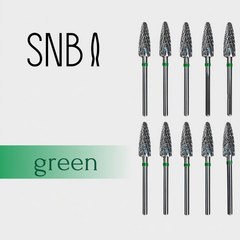 Фреза твердосплавная STRONG NAIL BITS кукуруза зеленая 0,49 см SET 10 шт, Другой вариант: SET (10 шт)