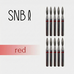 Фреза алмазная STRONG NAIL BITS пламя красная 0,19 см SET 10 шт, Другой вариант: SET (10 шт)