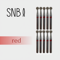Фреза алмазная STRONG NAIL BITS шар красная 0,30 см SET 10 шт, Другой вариант: SET (10 шт)