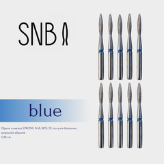 Фреза алмазная STRONG NAIL BITS. EU "пламя безопасное" синяя 0,18 см SET 10 шт, Другой вариант: SET (10 шт)