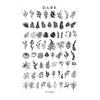 Пластина для стемпінгу DARK HERBS  01