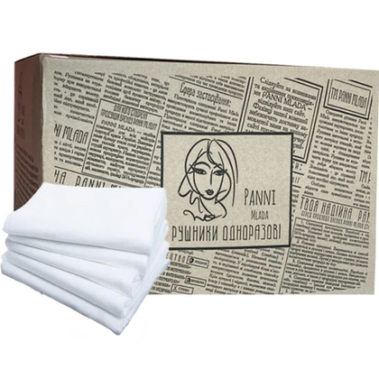 Рушники в коробці Panni Mlada 40*70см 100шт/кор., соти, зображення 3