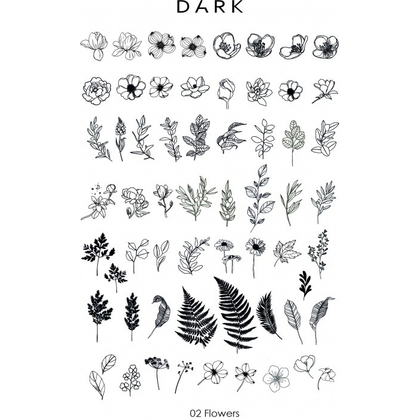 Пластина для стемпинга DARK 02 FLOWERS