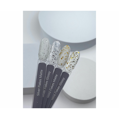 Топ HELLO Silver glossy без липкого слоя с поталью, 15 мл, фото 2
