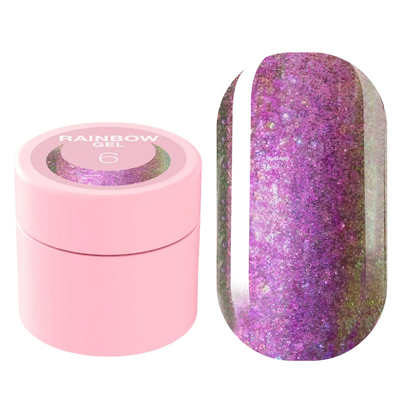 Гель-глиттер LUNA Rainbow Gel №6, 5 мл, Выбор оттенка: №6