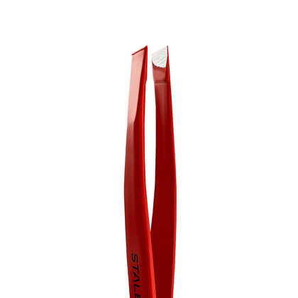 Пинцет для бровей Staleks Expert 11 TYPE 3r, (широкие скошенные кромки), красный, фото 4