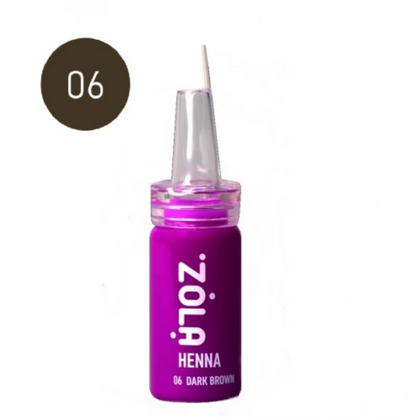 Хна профессиональная для бровей ZOLA Henna 06 Dark Brown, 10 г