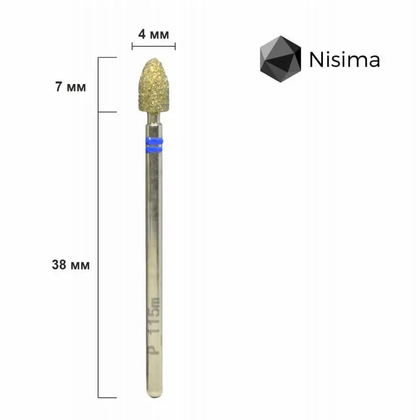 Насадка NISIMA алмазная закругленный конус синяя P_115mK, фото 2