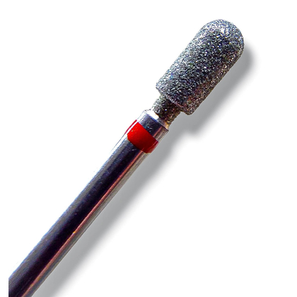 Фреза алмазная STRONG NAIL BITS цилиндр закругленный красная 0,35 см, фото 2