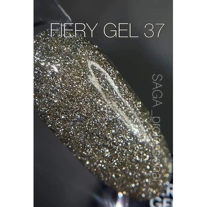 Гель-лак Saga Professional Fiery gel № 37 золотой светоотражающий, 10 мл, фото 2
