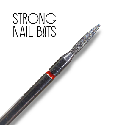 Фреза алмазная Strong nail bits PREMIUM пламя красная, 0,18 мм SET, Другой вариант: SET (10 шт)