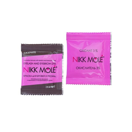 Краска для бровей и ресниц Nikk Mole, тон Графит 8 Саше + оксидант 8 Саше