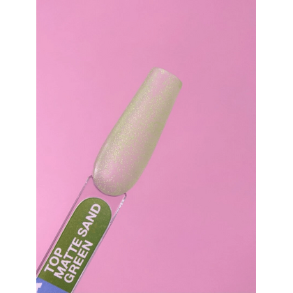 Матовий топ без липкого шару, LUNA Top Matte Sand Green, 13 мл, Вибір відтінку: Green, зображення 2