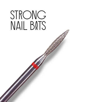Фреза алмазная STRONG NAIL BITS пламя красная 0,21 мм (удлиненная), Другой вариант: 1 шт, фото 2