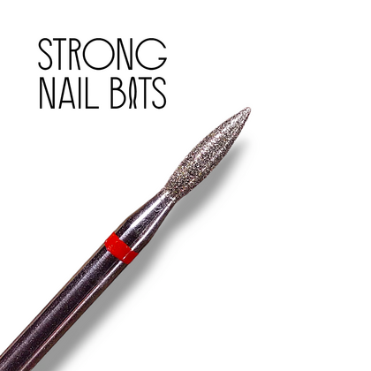 Фреза алмазная STRONG NAIL BITS пламя красная 0,21 мм SET 10шт, Другой вариант: SET (10 шт), фото 2