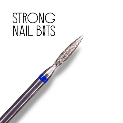 Фреза алмазная STRONG NAIL BITS пламя синяя 0,21 мм (удлиненная), фото 2