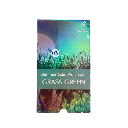 Акварельные краски с шиммером, 6 цветов SHIMMER SOLID WATERCOLOR, GRASS GREEN 03