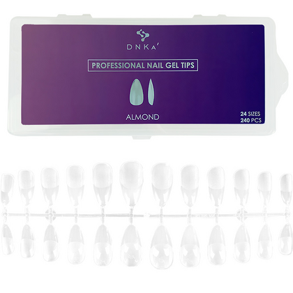 Гелеві типси DNKa Professional Nail Gel Tips Almond, 240 шт, призначення