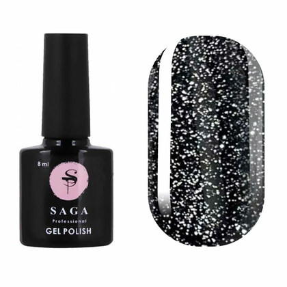 Гель-лак Saga Professional Fiery gel № 2 черный светоотражающий, 9 мл