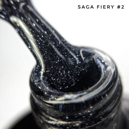Гель-лак Saga Professional Fiery gel № 2 черный светоотражающий, 9 мл, фото 3