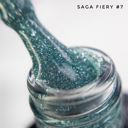 Гель-лак Saga Professional Fiery gel № 7 бирюзовый светоотражающий, 9 мл, фото 4
