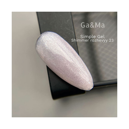 Гель Ga&Ma Simple gel №23 шиммер рожевий, 30 мл, Вибір об'єму: 30 мл, Колір колекції: №23, зображення 2