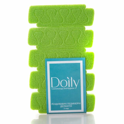 Распорки педикюрные деликатные Doily 5 пар, лайм
