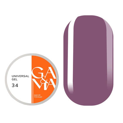 Рідкий гель GÉMELY ex GA&MA Universal gel №34, 30 мл, Вибір об'єму: 30 мл, Колір колекції: №34