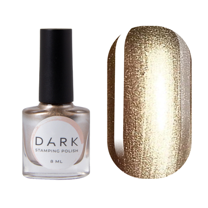 DARK Stamping polish №21, белое-золото металлик, 10 мл, фото 2