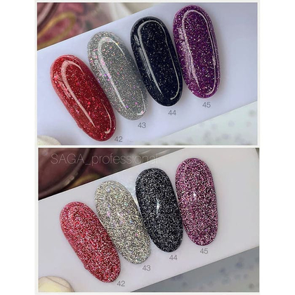 Гель-лак Saga Professional Fiery gel № 43 светоотражающий, 9 мл, фото 2