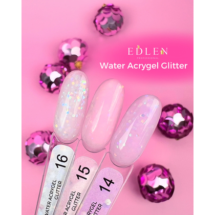 Edlen Water Acrygel Glitter №15, 15 мл, Вибір об'єму: 15 мл, Колір колекції: №15, зображення 2