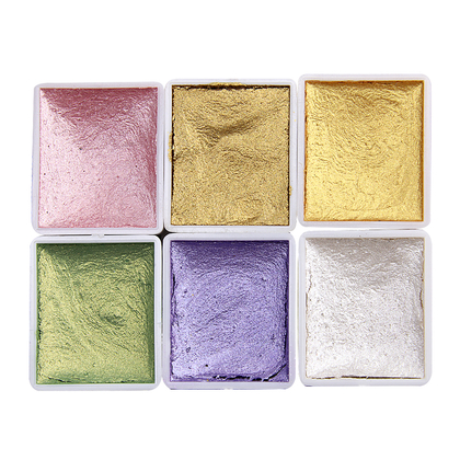 Акварельные краски с шиммером, 6 цветов SHIMMER SOLID WATERCOLOR, CANDY 01, фото 2