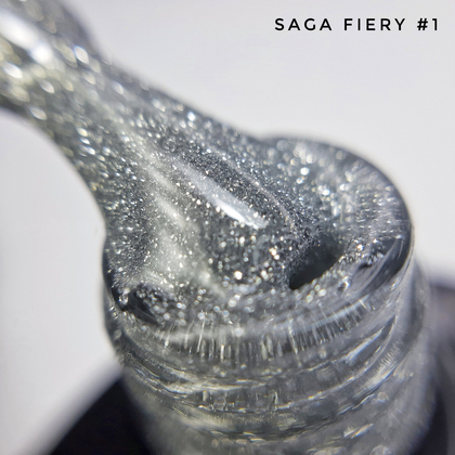 Гель-лак Saga Professional Fiery gel № 1 серебряный светоотражающий, 10 мл, фото 3