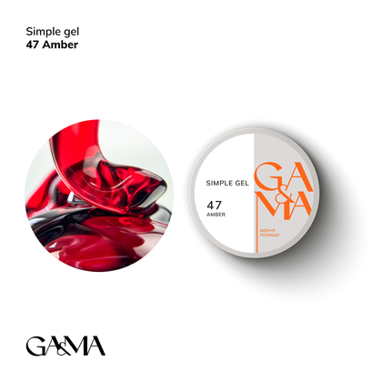 Гель Ga&Ma Simple gel №47 Amber, 15 мл, Вибір об'єму: 15 мл, Колір колекції: №47