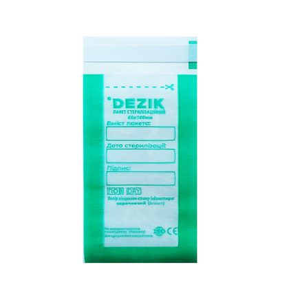 Крафт-пакеты Dezik прозрачные для паровой, воздушной стерилизации индикатор 4 кл, 60х100 мм, 100 шт, фото 2
