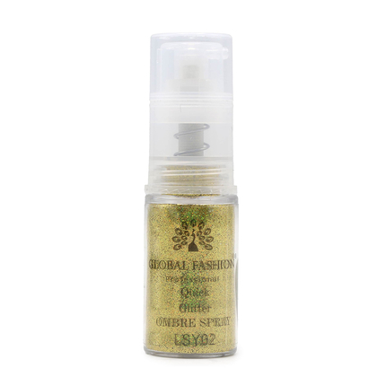 Сухой спрей для градиента Global Fashion Ombre Spray GLITTER голографик, №2, золото, 10 г (LSY), Выбор оттенка: №2