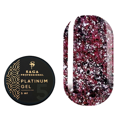 Гель для дизайна Saga Professional Platinum Paint 05, 5 мл, Выбор оттенка: №5