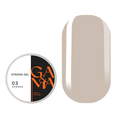 Гель GÉMELY ex GA&MA Strong gel №3 powder, 30 мл, Вибір відтінку: №3