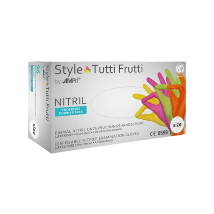 Рукавички нітрилові неопудрені MediOk Style Tutti Frutti, різнокольорові, розмір M, Розмір: M