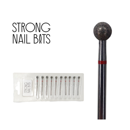 Фреза алмазная STRONG NAIL BITS шар  красная 0,50 см SET 10 шт, Другой вариант: SET (10 шт)
