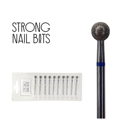 Фреза алмазная STRONG NAIL BITS шар  синяя 0,5 см SET 10 шт, Другой вариант: SET (10 шт)