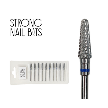 Фреза твердосплавная STRONG NAIL BITS конус закругленный синяя 0,5 см SET 10 шт, Другой вариант: SET (10 шт)