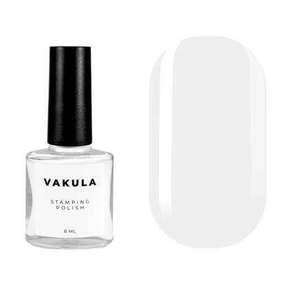 Лак для стемпинга VAKULA №1, белый, 8 мл