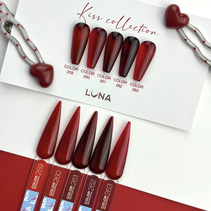 LUNA Box Kiss Collection, колекція з 5 вітражних гель-лаків по 13 мл (№259-263), зображення 3, призначення