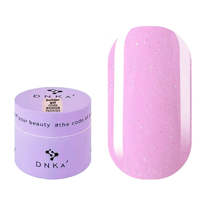 Гель DNKa Builder №8 Peonies, 15 ml, Вибір об'єму: 15 мл, Вибір відтінку: №8