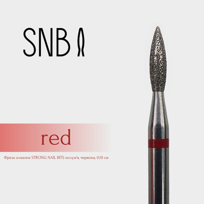 Фреза алмазная STRONG NAIL BITS пламя красная 0,19 см SET 10 шт, Другой вариант: SET (10 шт), фото 2