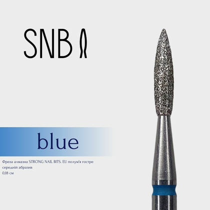 Фреза алмазная STRONG NAIL BITS. EU "пламя острое" синяя 0,18 см SET 10 шт, Другой вариант: SET (10 шт), фото 2