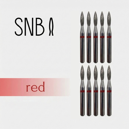 Фреза алмазная STRONG NAIL BITS пламя красная 0,19 см SET 10 шт, Другой вариант: SET (10 шт)