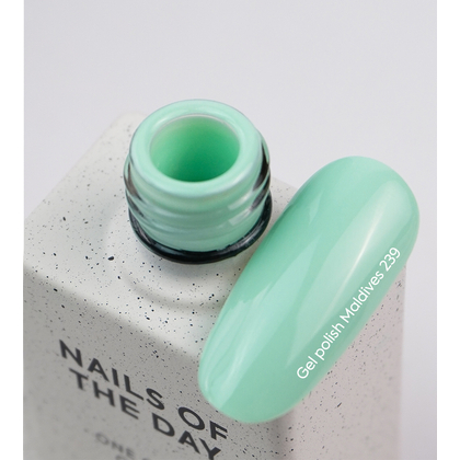 Гель-лак NAILSOFTHEDAY Let's special Maldives-239, 10 мл теплий м'ятно-зелений, зображення 2