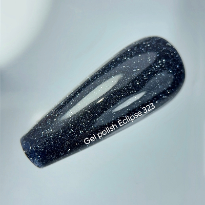 Гель-лак NAILSOFTHENIGHT Eclipse  — чорно-синій №323, 10 мл, фото 2